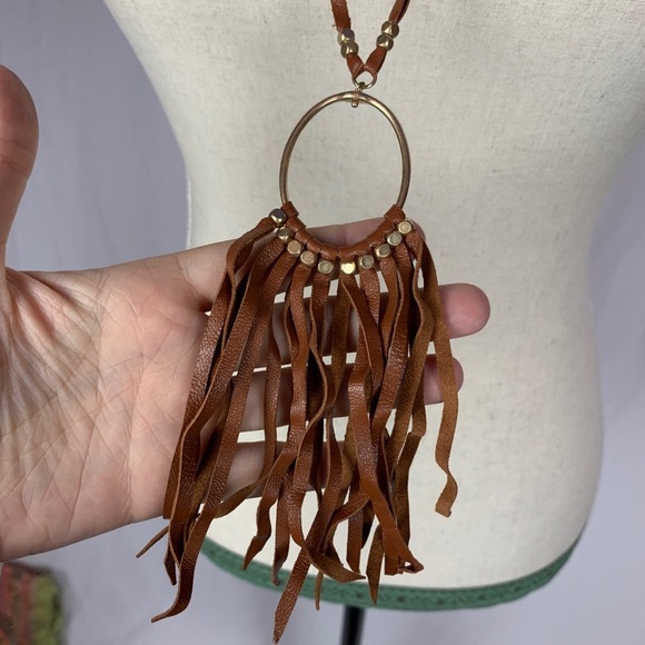 Stony brown and gold necklace - Picture 2 of 5